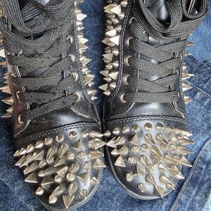 Christian Louboutin Black and Cream Sneakers
